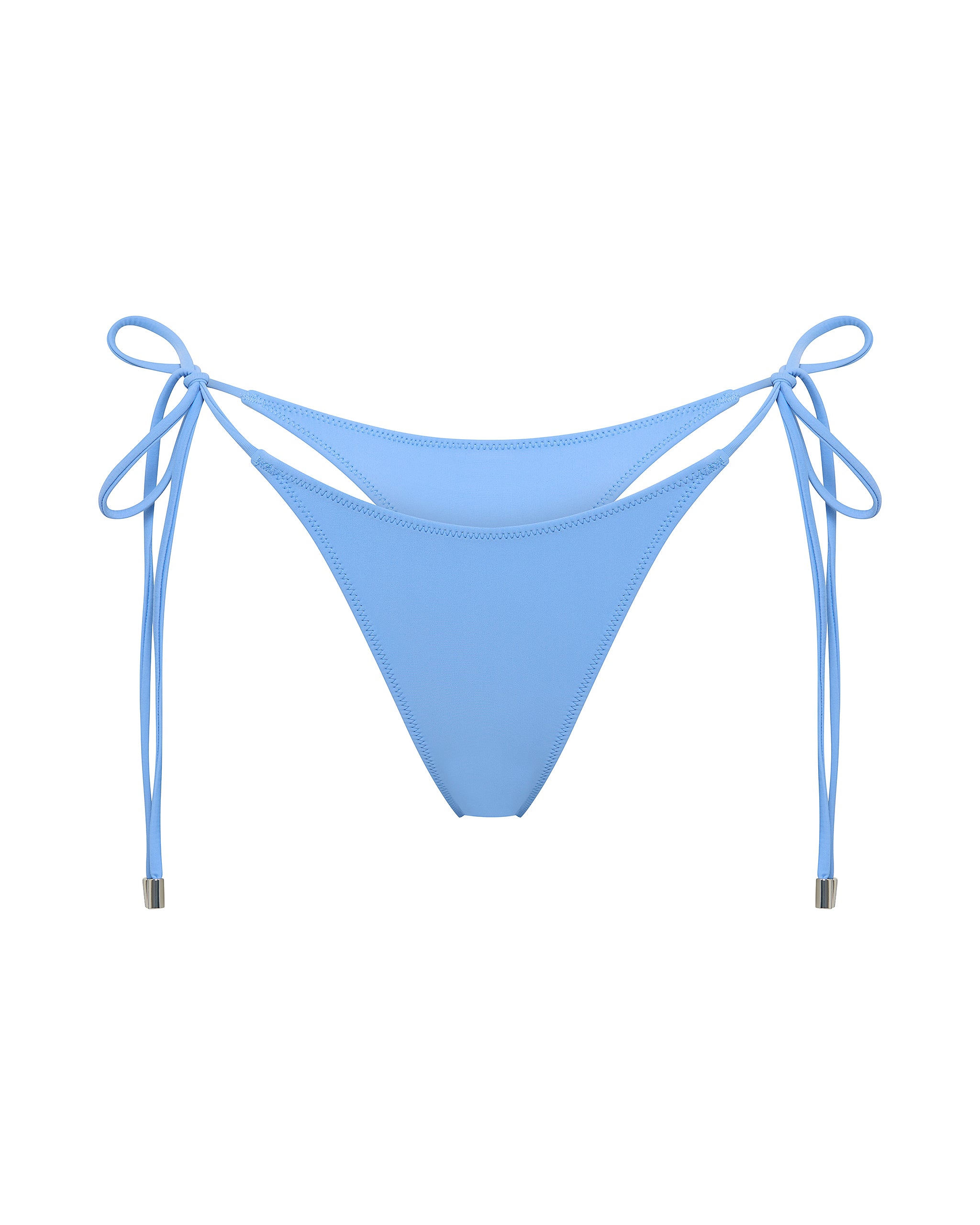 Azure Blue Tie Side Thong Bikini Bottom