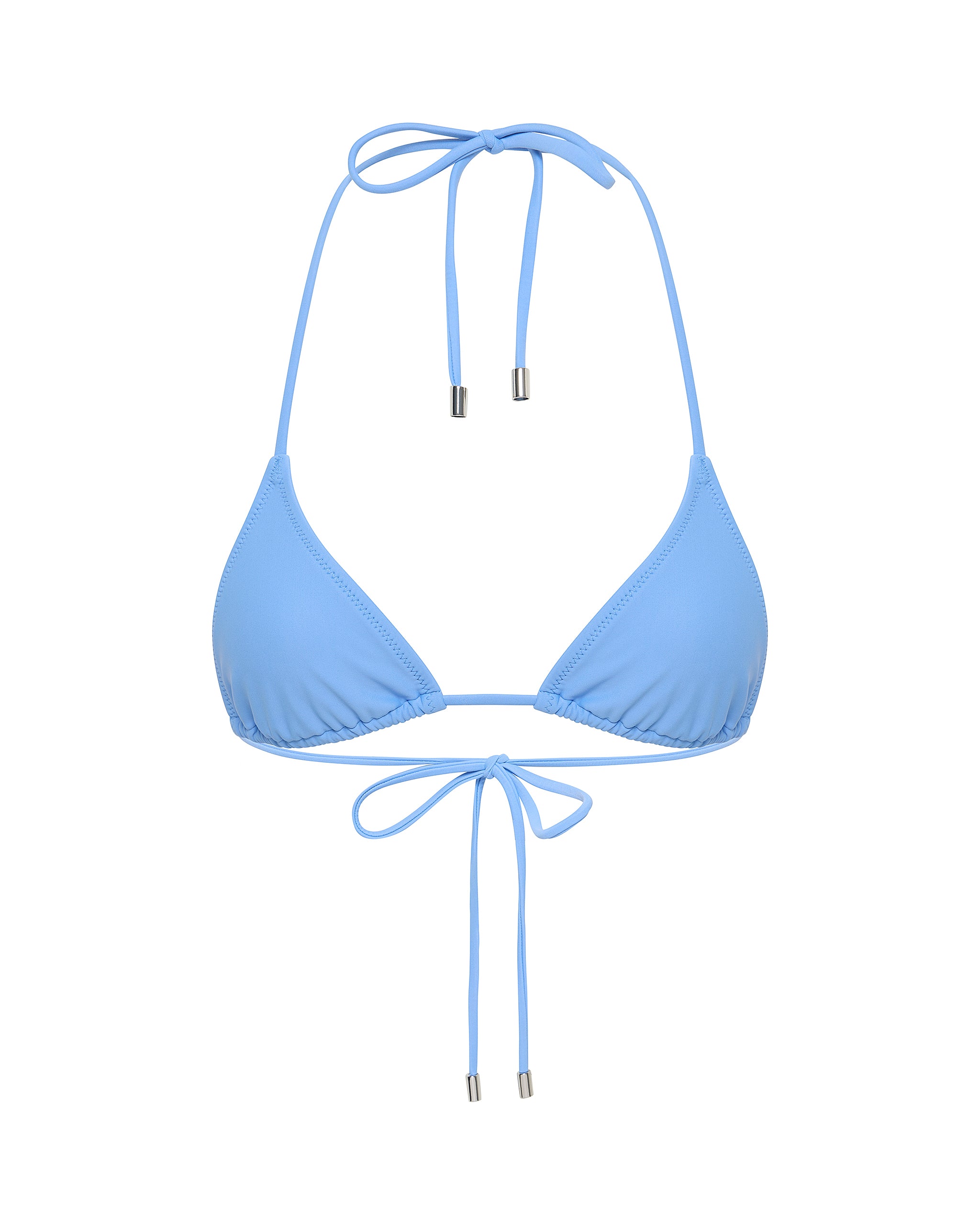 Azure Blue Triangle Bikini Top