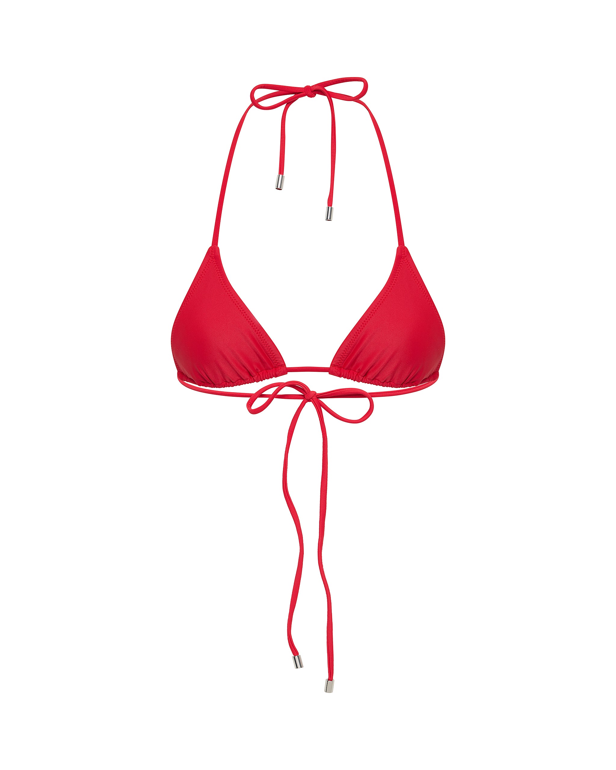 Crimson Red Triangle Bikini Top