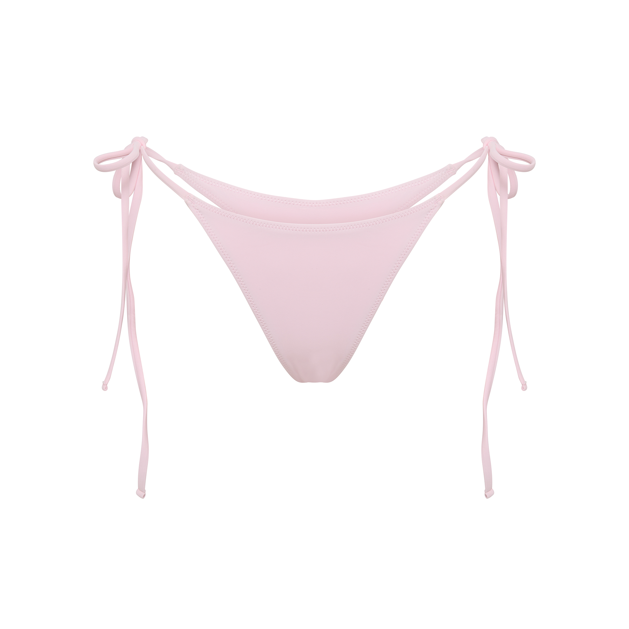 Baby Pink Tie Side Thong Bikini Bottom