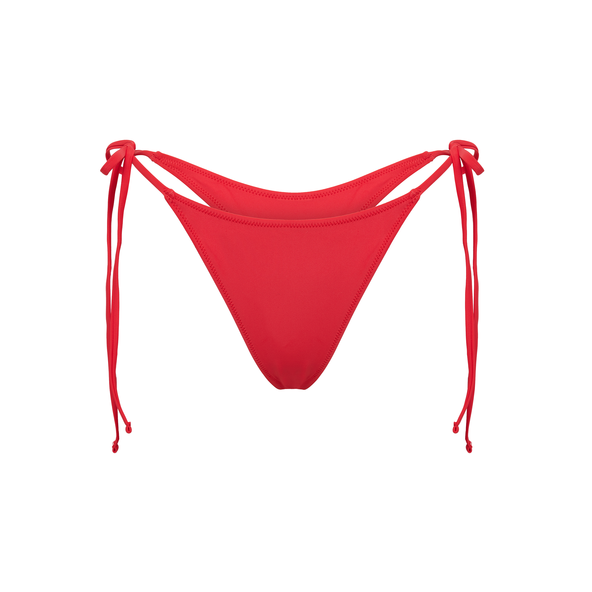 Scarlet Red Tie Side Thong Bikini Bottom