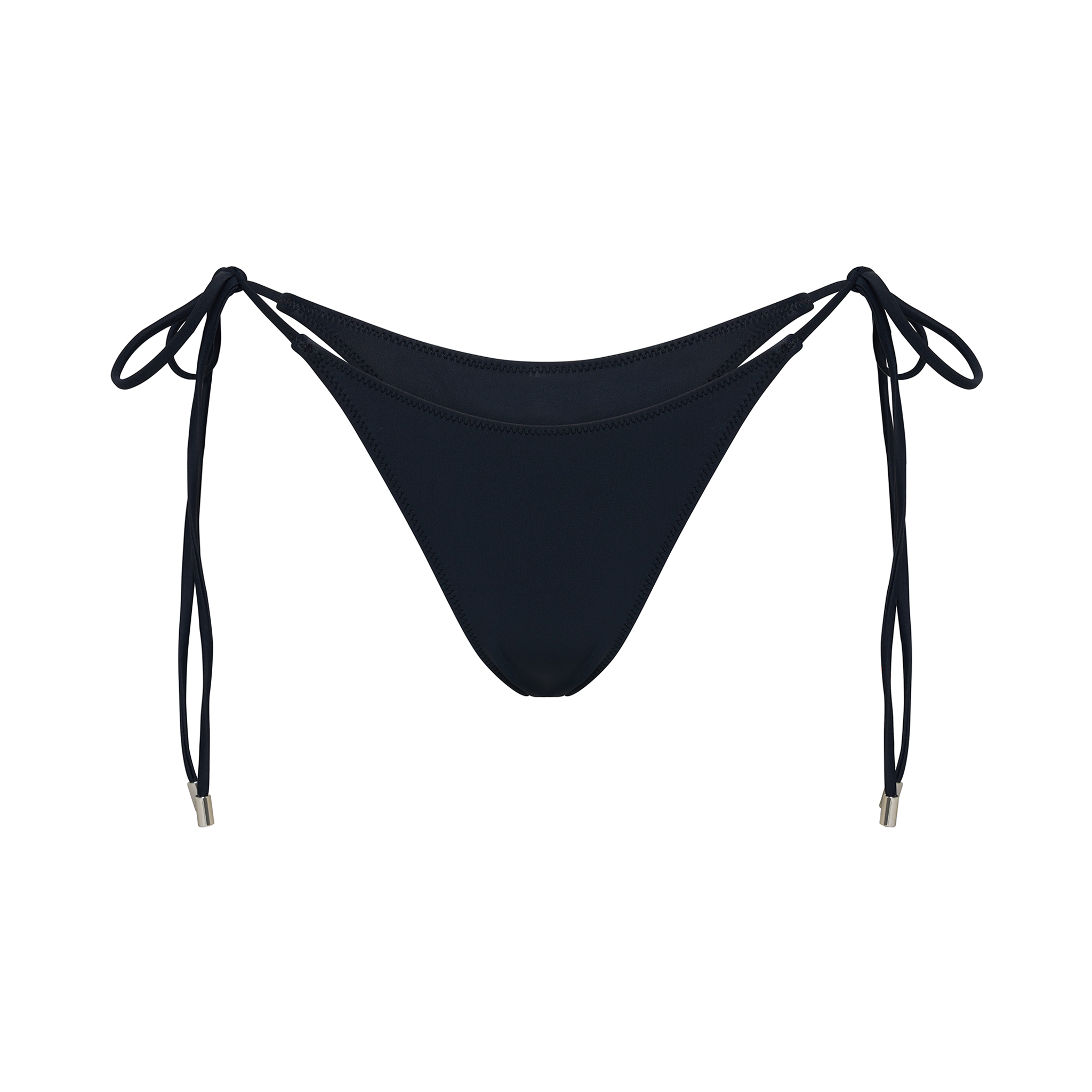 Black Tie Side Thong Bikini Bottom