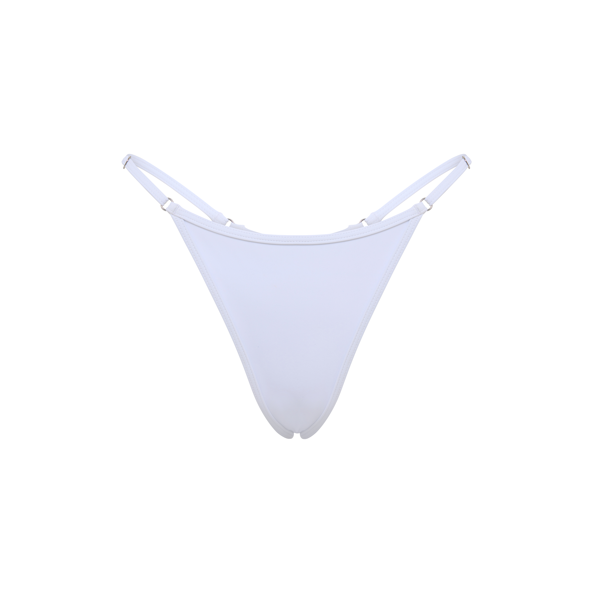 White Adjustable Thong Bikini Bottom